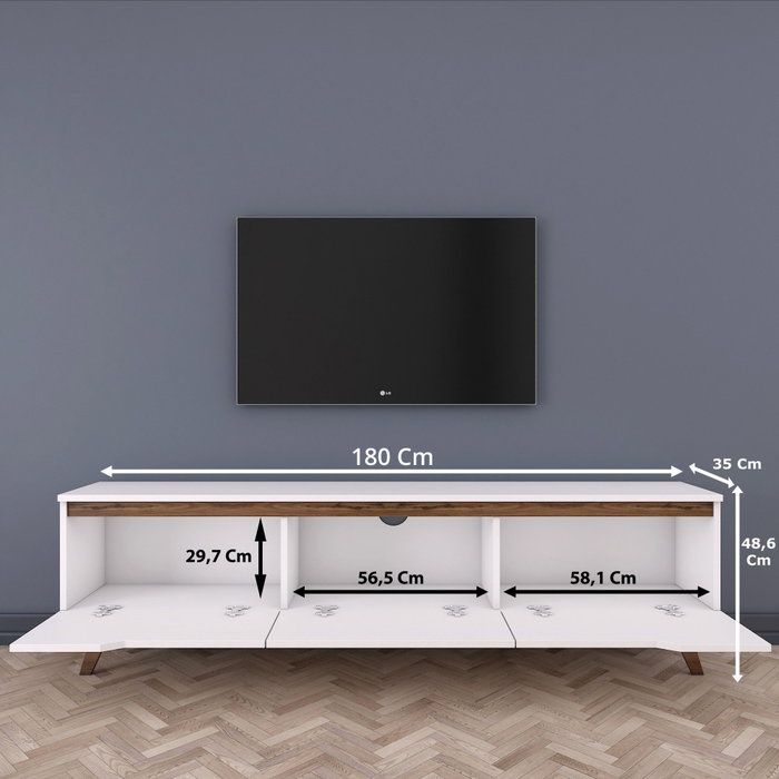 Hanah Home Soporte para TV D1 - 794 Blanco y Nogal